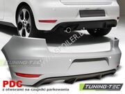 Бампер задний для Volkswagen Golf VI под парктроники (одиночный выхлоп)