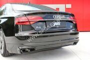 Накладка на задний бампер+насадки на глушители для Audi A8(D4) после 2014г.